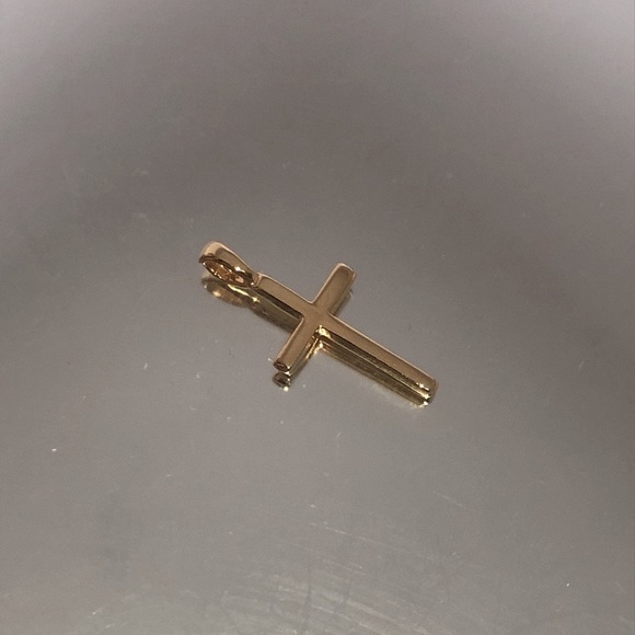 Cross Religious Pendant Charm Gold Plated Classic Unisex Design Men Women - Picture 2 of 4